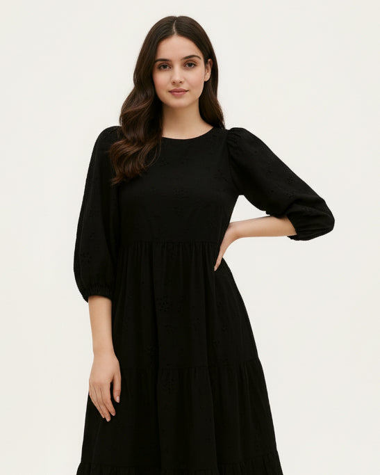 Black Chikankari Dress