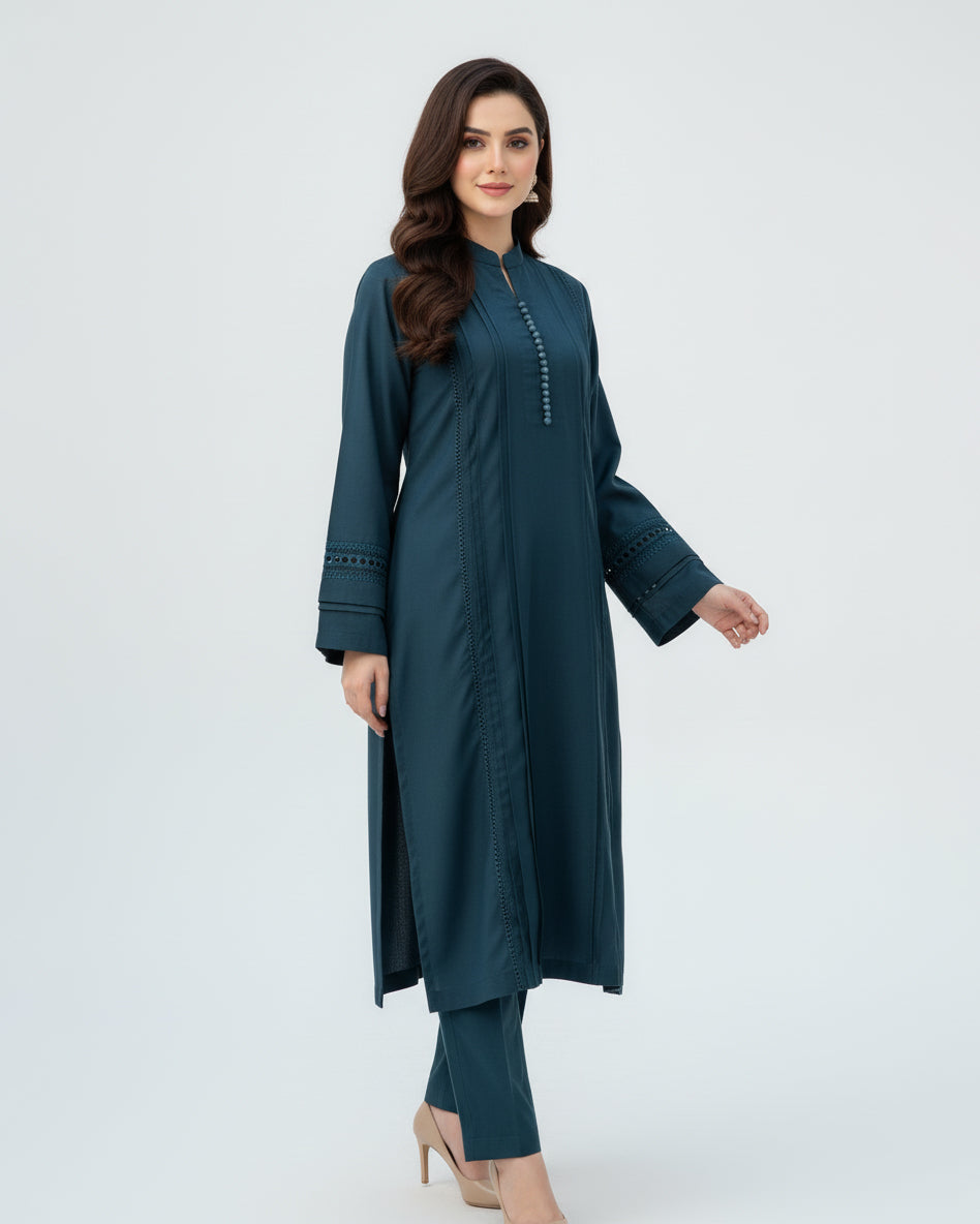 2-Piece Deep Ocean Blue Ready to Wear Dress