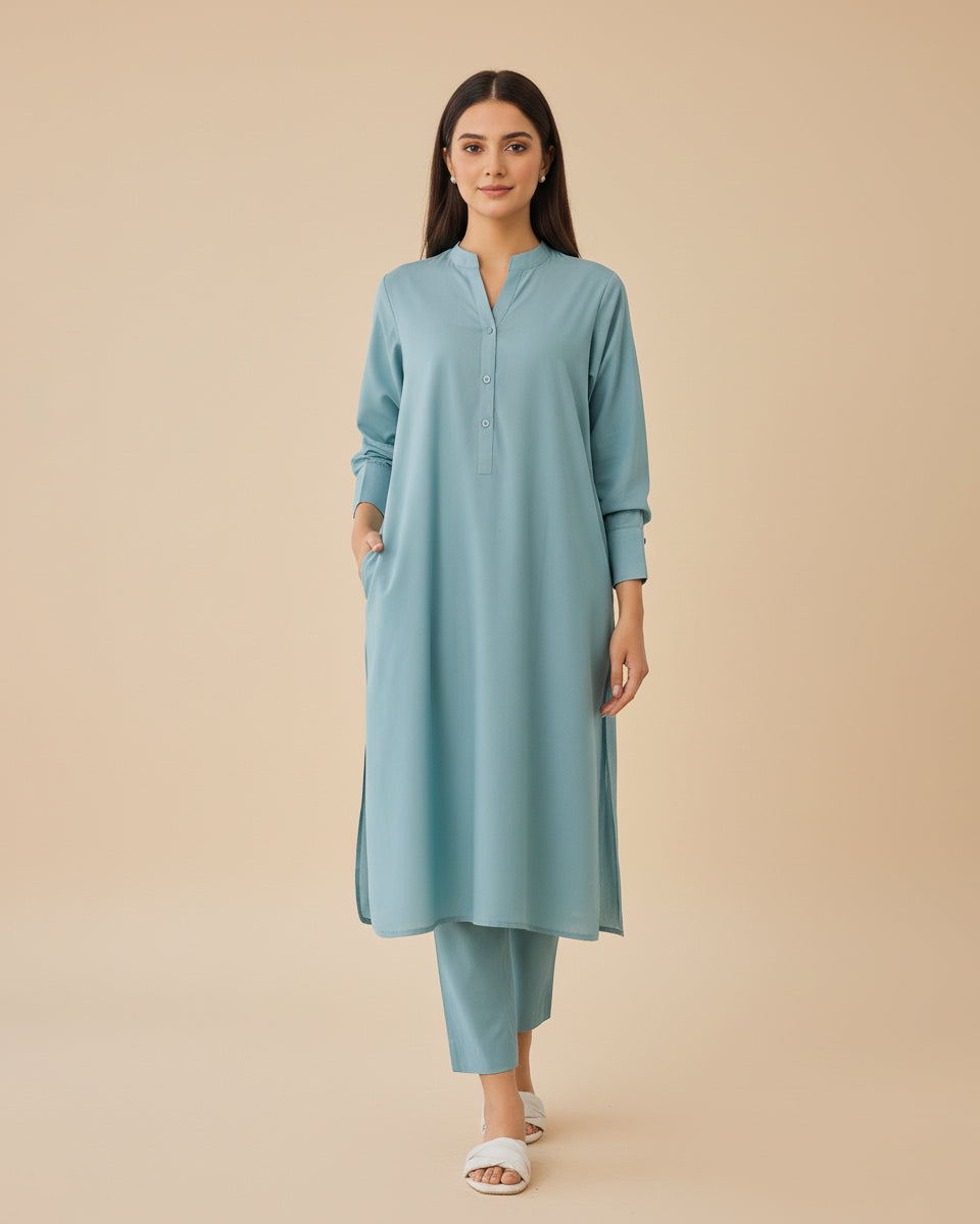 2-Piece Sky Blue Ready to Wear Dress