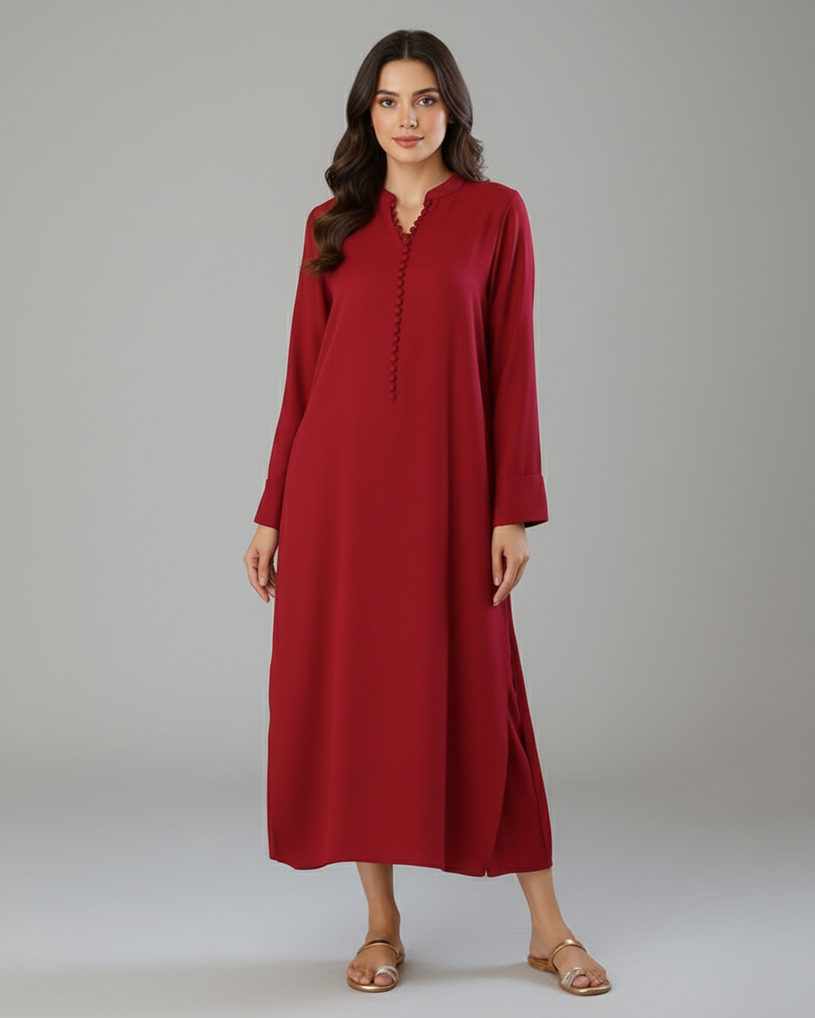 2-Piece Sky Maroon Ready to Wear Dress