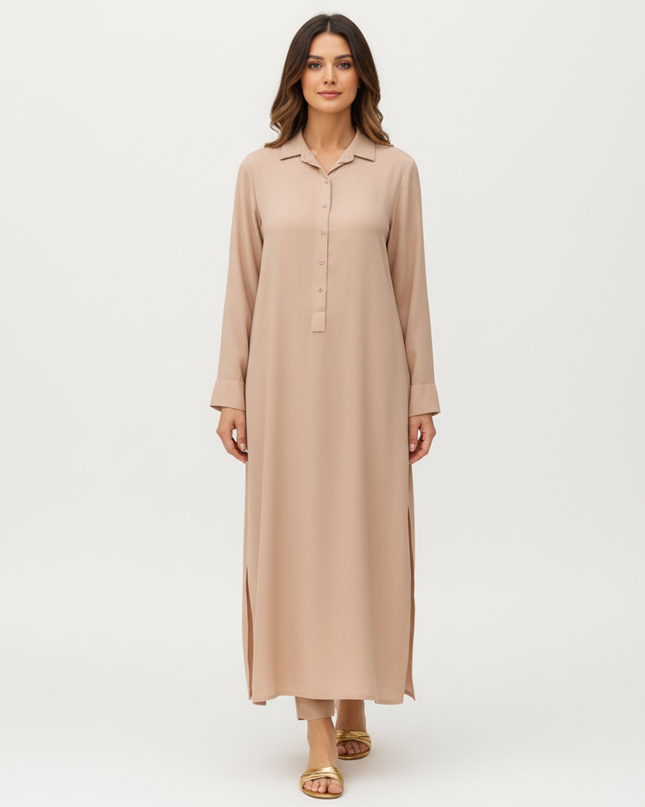 2-Piece Sky Biege Ready to Wear Dress