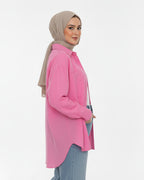 Button Down Shirt Plain Pink