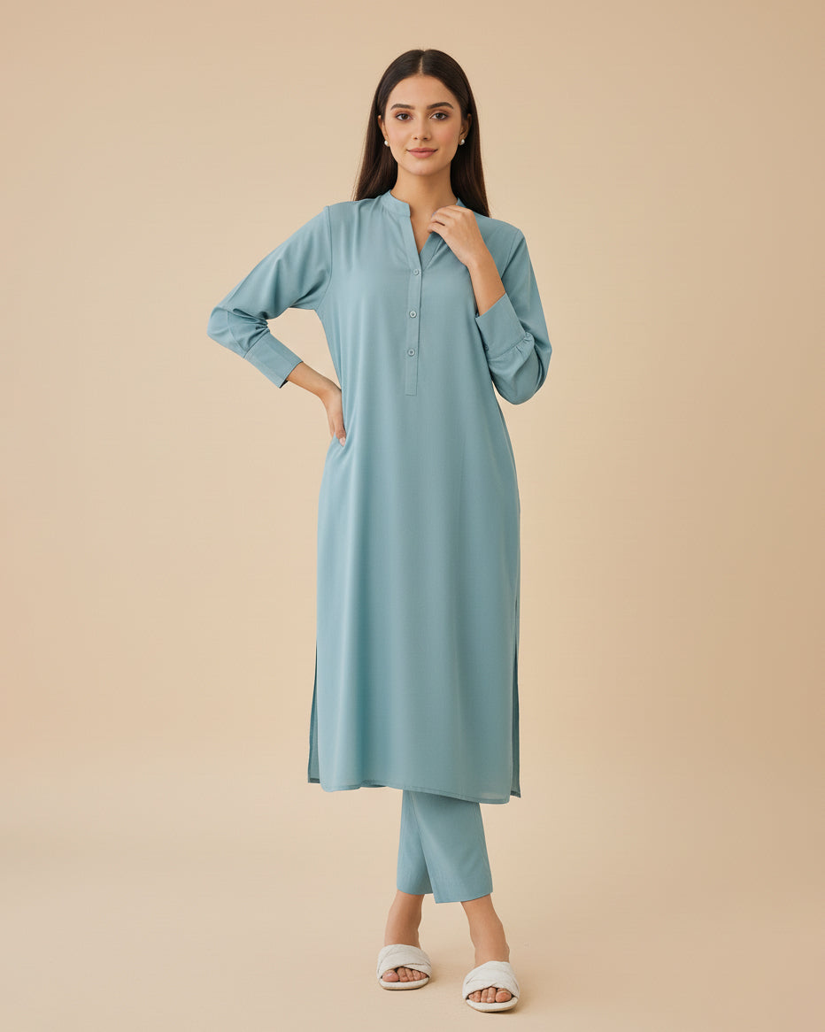 2-Piece Sky Blue Ready to Wear Dress